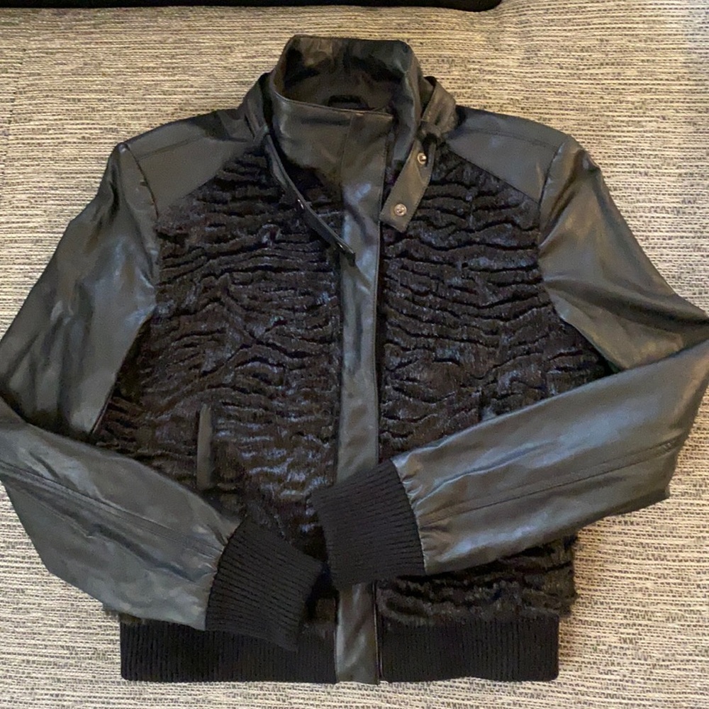 Guess by Marciano, Faux Leather/Fur Moto Jacket